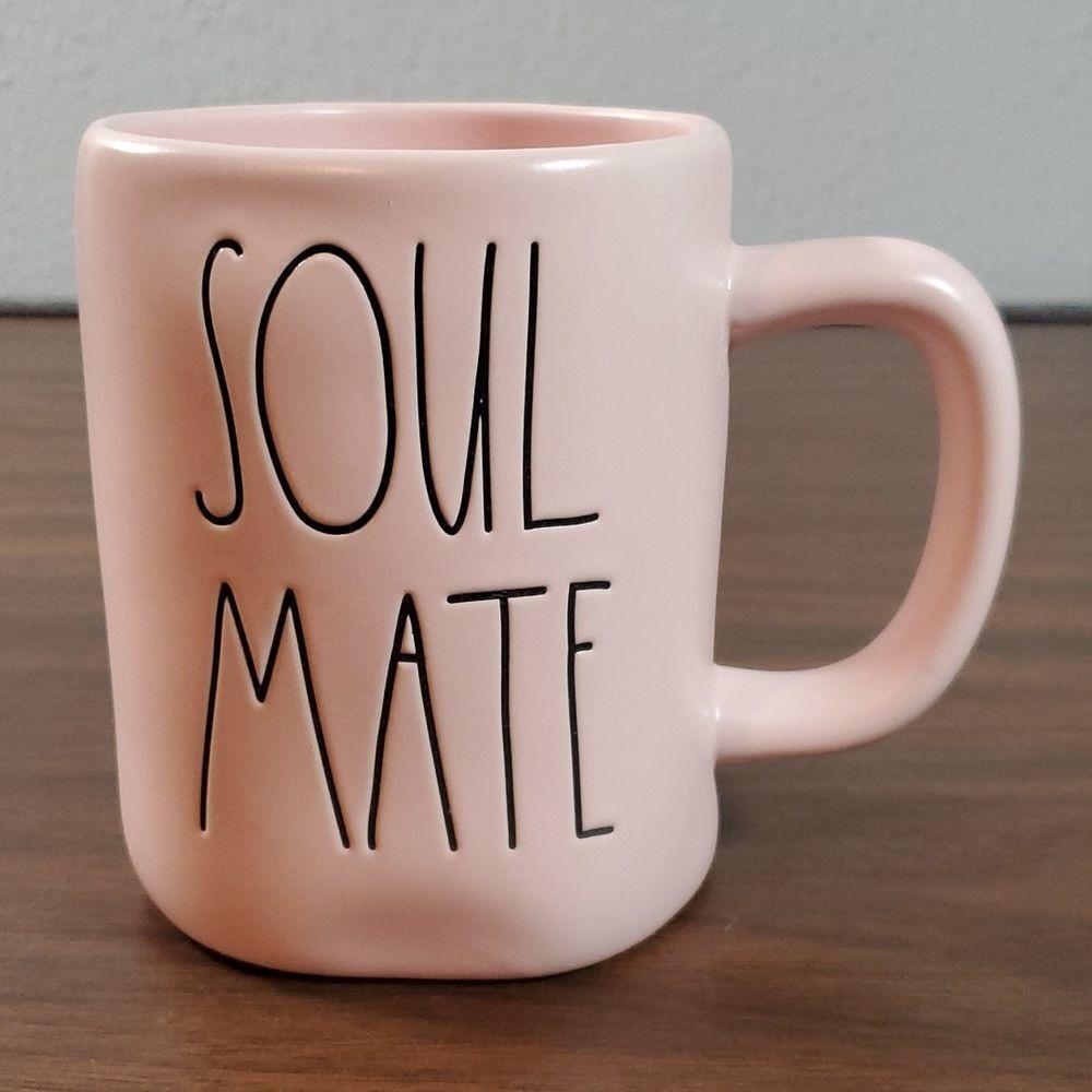 Rae Dunn Pink “SOUL MATE” Artisan Mug by Magenta ☕️ Quirky Shaped